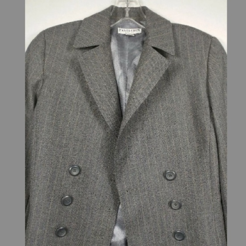 Pendleton Petite Blazer Jacket Gray Lined - image 4